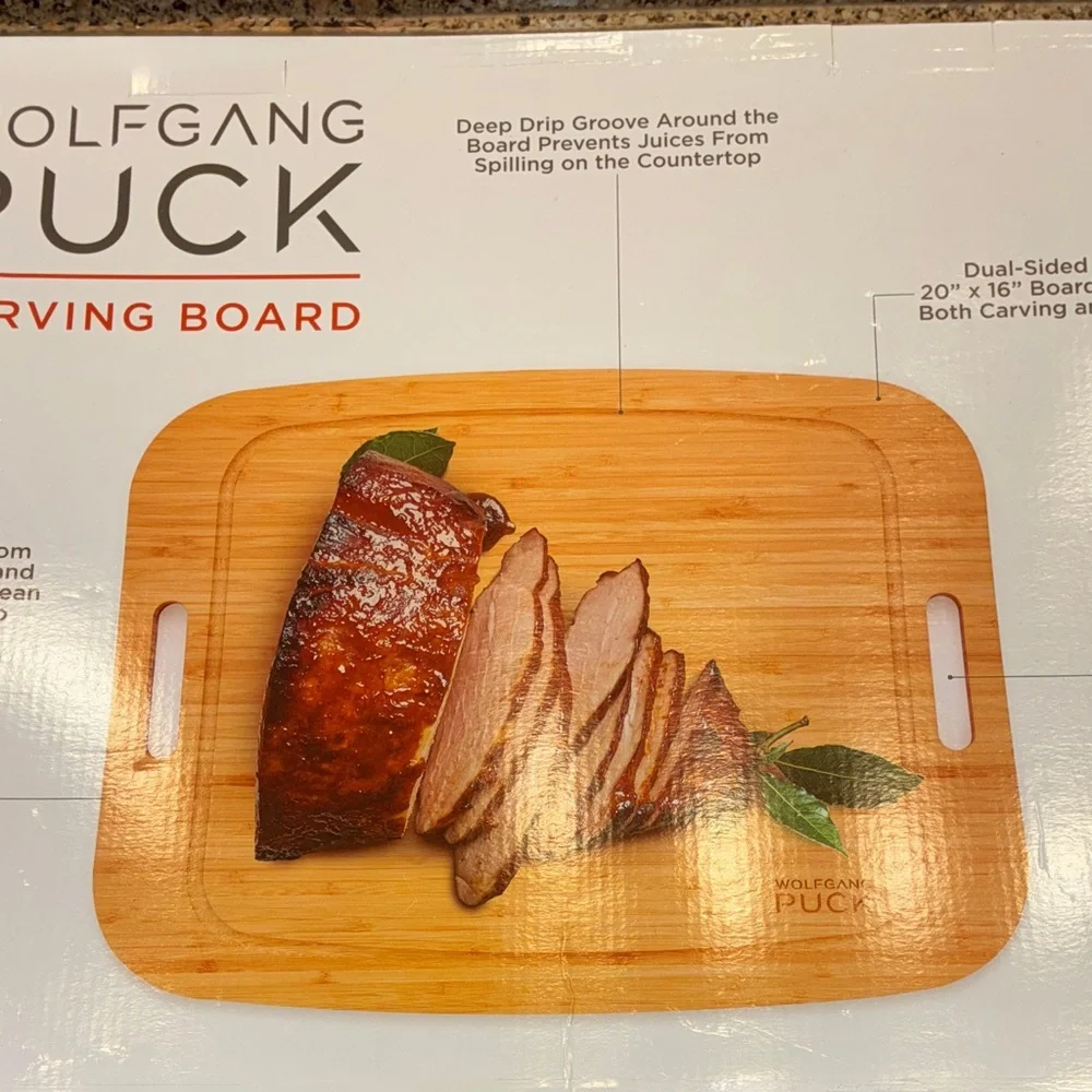 Wolfgang‎ Puck Bamboo Carving Board NEW